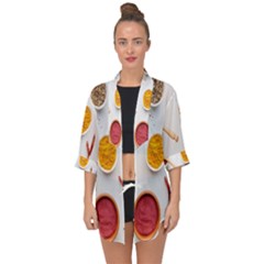 Masala Spices Food Open Front Chiffon Kimono by artworkshop