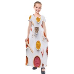 Masala Spices Food Kids  Short Sleeve Maxi Dress by artworkshop