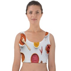 Masala Spices Food Velvet Crop Top by artworkshop