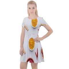 Masala Spices Food Cap Sleeve Velour Dress  by artworkshop