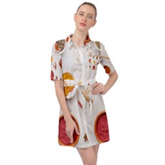 Masala Spices Food Belted Shirt Dress