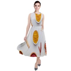 Masala Spices Food Round Neck Boho Dress by artworkshop