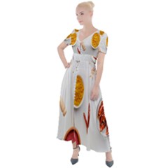 Masala Spices Food Button Up Short Sleeve Maxi Dress by artworkshop