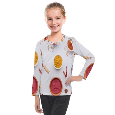 Masala Spices Food Kids  Long Mesh Tee by artworkshop