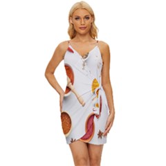 Masala Spices Food Wrap Tie Front Dress