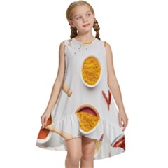 Masala Spices Food Kids  Frill Swing Dress by artworkshop