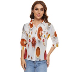 Masala Spices Food Women s Quarter Sleeve Pocket Shirt