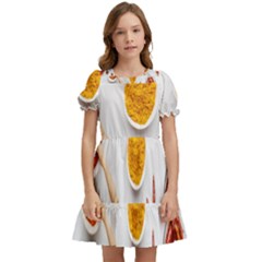 Masala Spices Food Kids  Puff Sleeved Dress