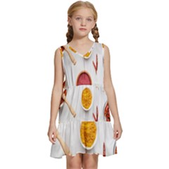 Masala Spices Food Kids  Sleeveless Tiered Mini Dress by artworkshop