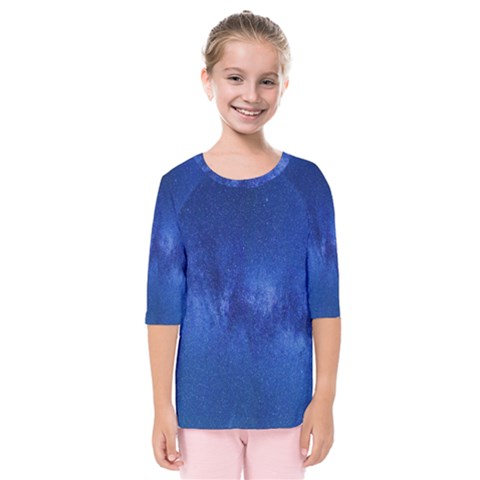 Milky Way Stars Night Sky Kids  Quarter Sleeve Raglan Tee by artworkshop