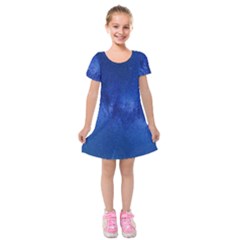 Milky Way Stars Night Sky Kids  Short Sleeve Velvet Dress by artworkshop