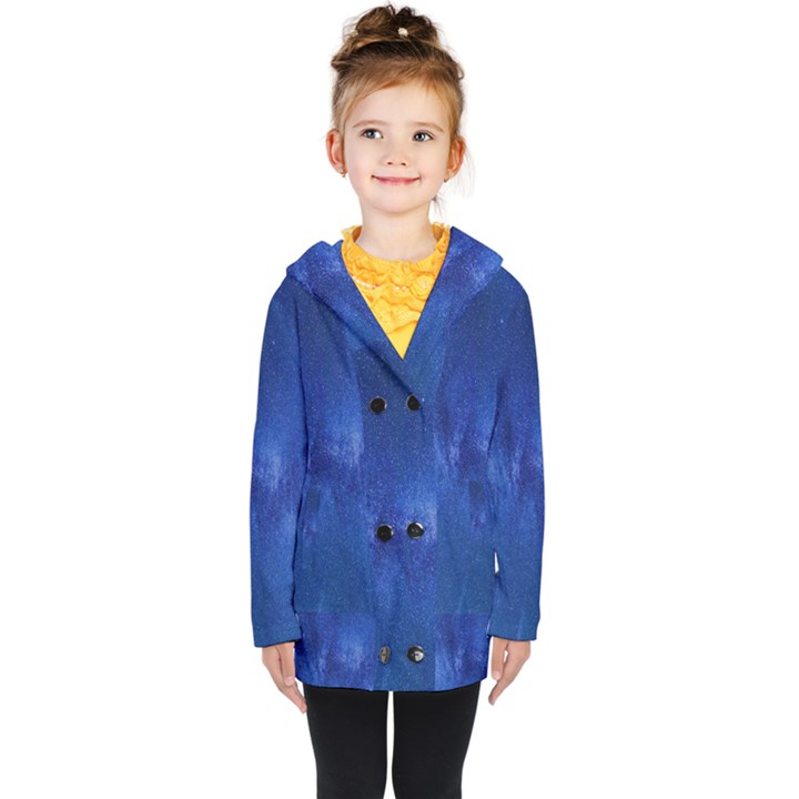 Milky Way Stars Night Sky Kids  Double Breasted Button Coat