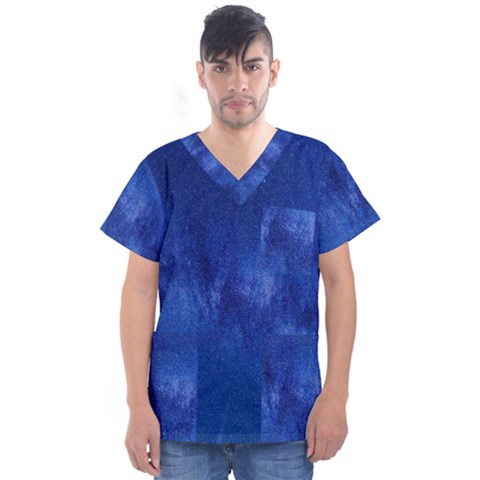 Milky Way Stars Night Sky Men s V-neck Scrub Top by artworkshop