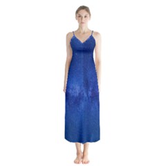 Milky Way Stars Night Sky Button Up Chiffon Maxi Dress by artworkshop