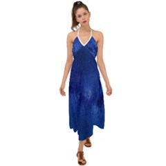 Milky Way Stars Night Sky Halter Tie Back Dress  by artworkshop