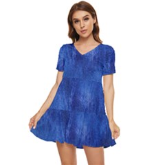 Milky Way Stars Night Sky Tiered Short Sleeve Babydoll Dress by artworkshop