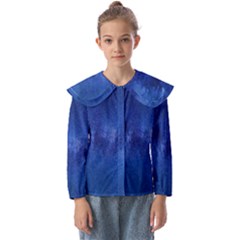 Milky Way Stars Night Sky Kids  Peter Pan Collar Blouse