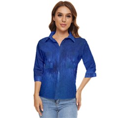 Milky Way Stars Night Sky Women s Quarter Sleeve Pocket Shirt