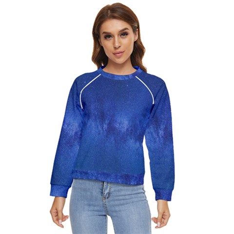 Milky Way Stars Night Sky Women s Long Sleeve Raglan Tee by artworkshop