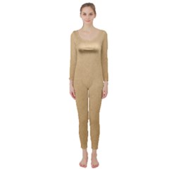 Paper Brown Long Sleeve Catsuit by artworkshop