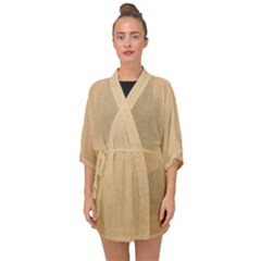 Paper Brown Half Sleeve Chiffon Kimono by artworkshop