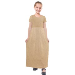 Paper Brown Kids  Short Sleeve Maxi Dress by artworkshop