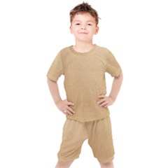 Paper Brown Kids  Tee And Shorts Set by artworkshop