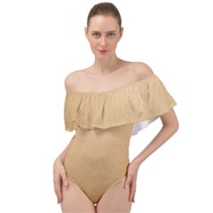 Paper Brown Off Shoulder Velour Bodysuit  by artworkshop