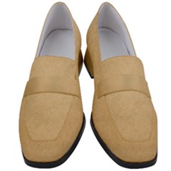 Paper Brown Women s Chunky Heel Loafers by artworkshop