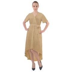 Paper Brown Front Wrap High Low Dress by artworkshop