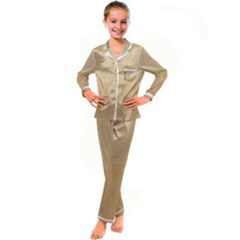 Paper Brown Kid s Satin Long Sleeve Pajamas Set by artworkshop