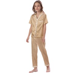 Paper Brown Kids  Satin Short Sleeve Pajamas Set by artworkshop