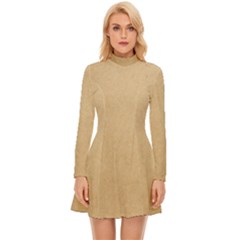 Paper Brown Long Sleeve Velour Longline Dress