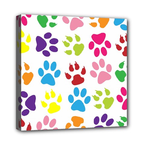 Paw Print Mini Canvas 8  X 8  (stretched) by artworkshop