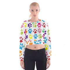 Paw Print Cropped Sweatshirt by artworkshop