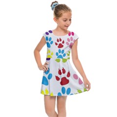 Paw Print Kids  Cap Sleeve Dress by artworkshop