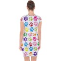 Paw Print Capsleeve Drawstring Dress  View2