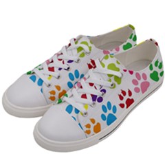 Paw Print Women s Low Top Canvas Sneakers by artworkshop