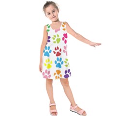 Paw Print Kids  Sleeveless Dress by artworkshop