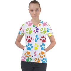 Paw Print Short Sleeve Zip Up Jacket by artworkshop