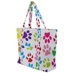 Paw Print Zip Up Canvas Bag by artworkshop