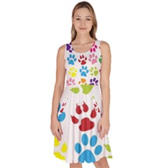 Paw Print Knee Length Skater Dress With Pockets by artworkshop