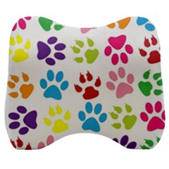 Paw Print Velour Head Support Cushion by artworkshop