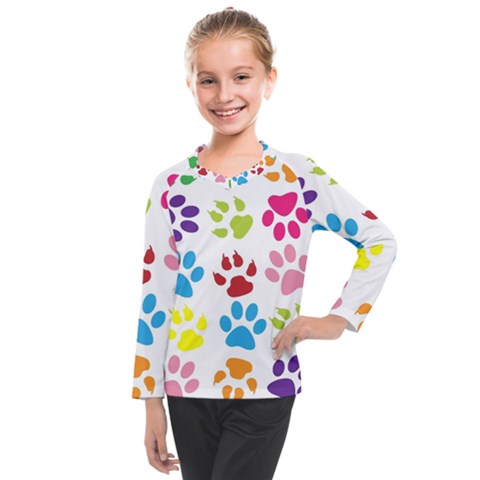 Paw Print Kids  Long Mesh Tee by artworkshop