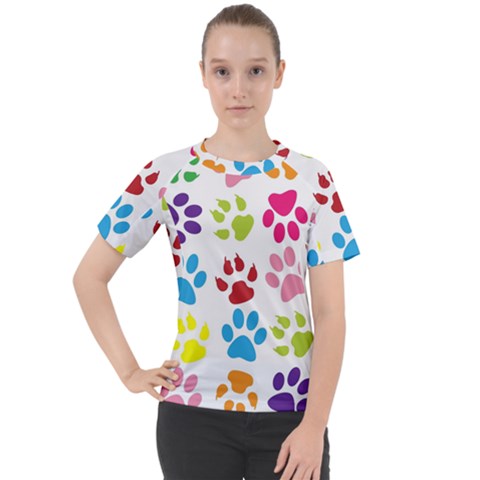 Paw Print Women s Sport Raglan Tee by artworkshop