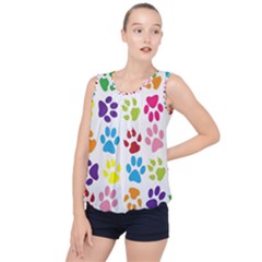 Paw Print Bubble Hem Chiffon Tank Top by artworkshop