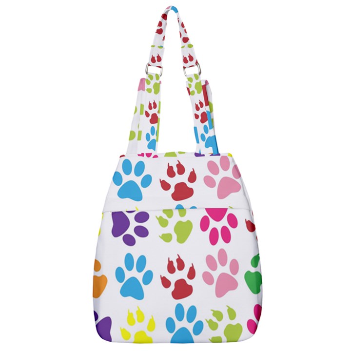 Paw Print Center Zip Backpack