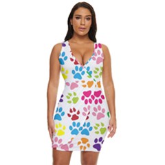 Paw Print Draped Bodycon Dress by artworkshop