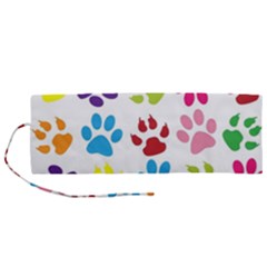 Paw Print Roll Up Canvas Pencil Holder (m) by artworkshop