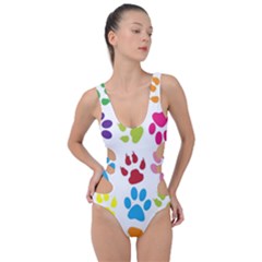 Paw Print Side Cut Out Swimsuit by artworkshop